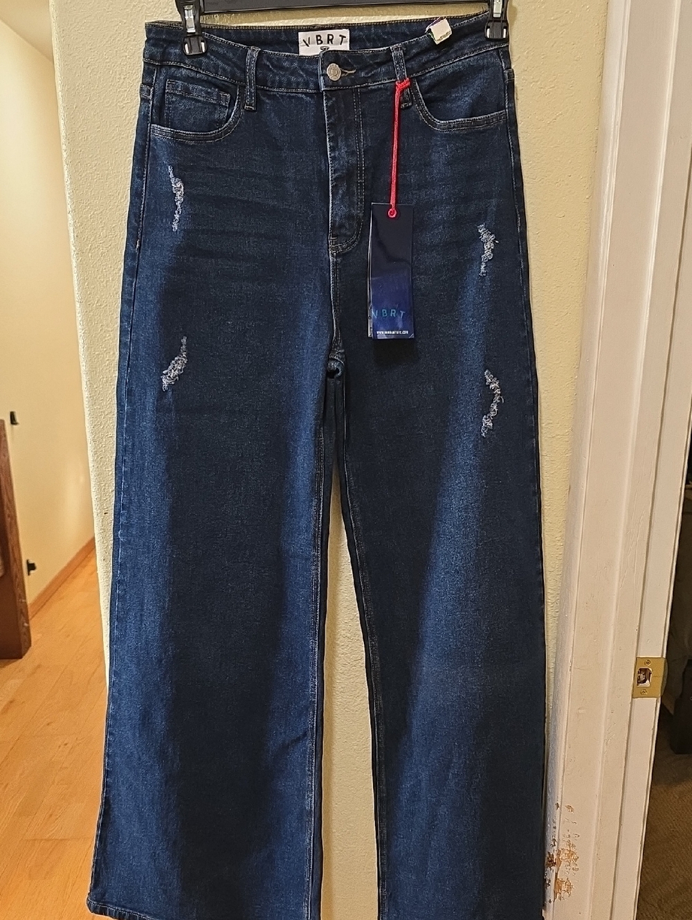 VBRT Women's Dark Blue High-Rise Trouser Jeans